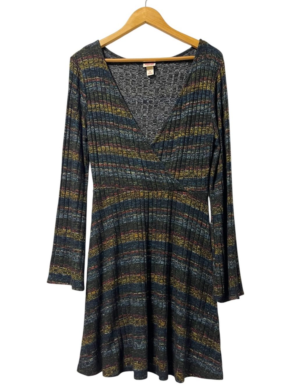 Mossimo Supply Co. Striped Knit Bell Long Sleeve Dress - Picture 2 of 10